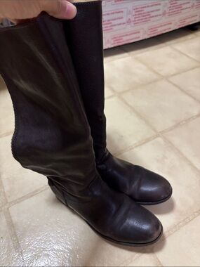Frye Dark Brown Over-the-Knee Leather Riding Boots